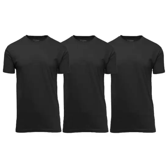 Galaxy By Harvic Crew Neck Men's T-Shirt 3 Pack Black {1}