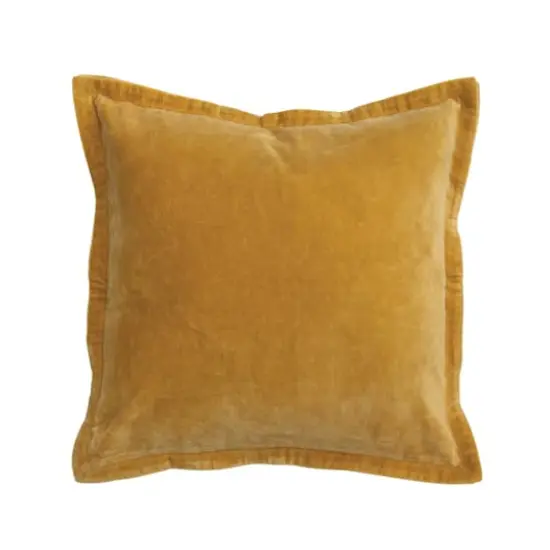 Hello Honey&reg; Mustard Cotton Velvet Pillow Cover with Patterned Flanged Edge {1}