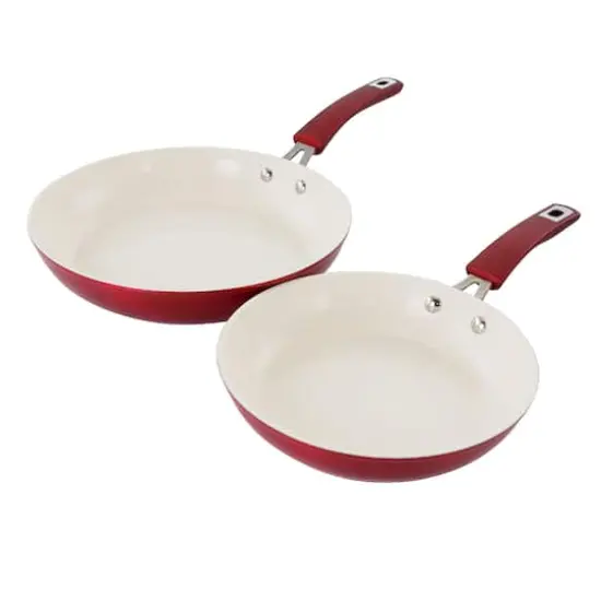 Kenmore&reg; Arlington 2-Piece Metallic Red Aluminum Ceramic Coated Nonstick Frying Pan Set {1}