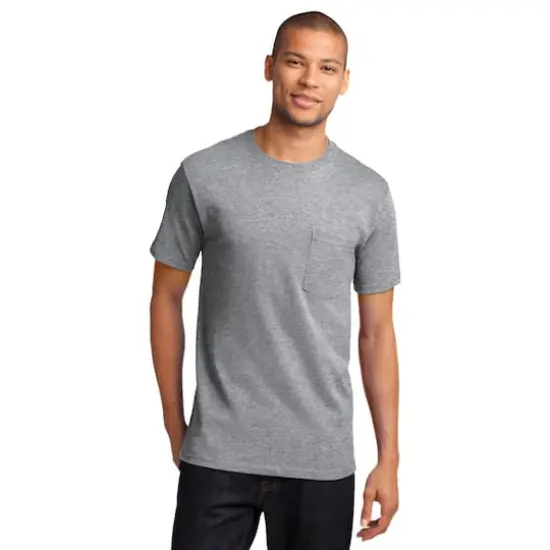 Port & Company&reg; Essential Pocket T-Shirt Athletic Heather {3}
