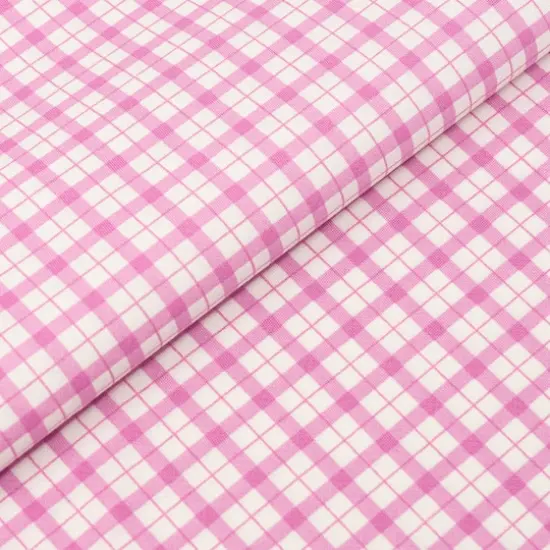 SINGER Pink Check Cotton Fabric {3}