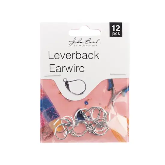 John Bead Must Have Findings 15mm Leverback Earwire, 12ct. Silver {1}