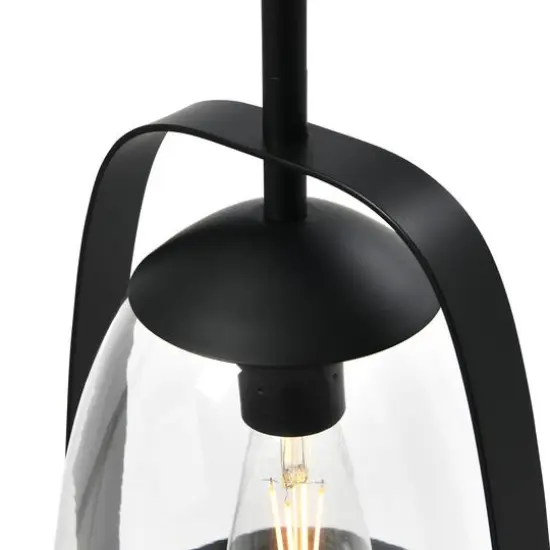 Hello Honey&reg; 5.7ft. Metal & Glass Ceiling Light Matte Black {7}
