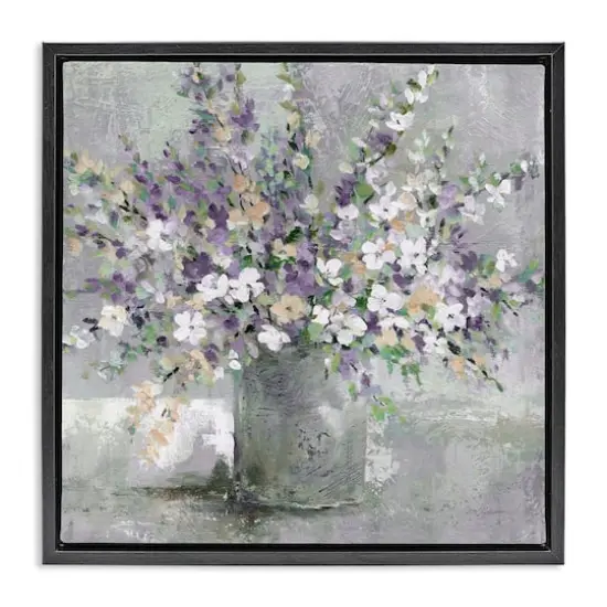 Stupell Industries Blossoming Aster Flower Bouquet Floater Framed Art Black {1}