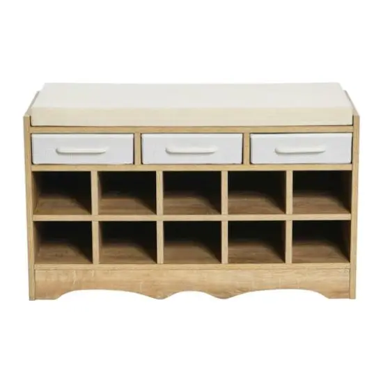 Household Essentials 32" Storage Bench Coastal Oak {5}