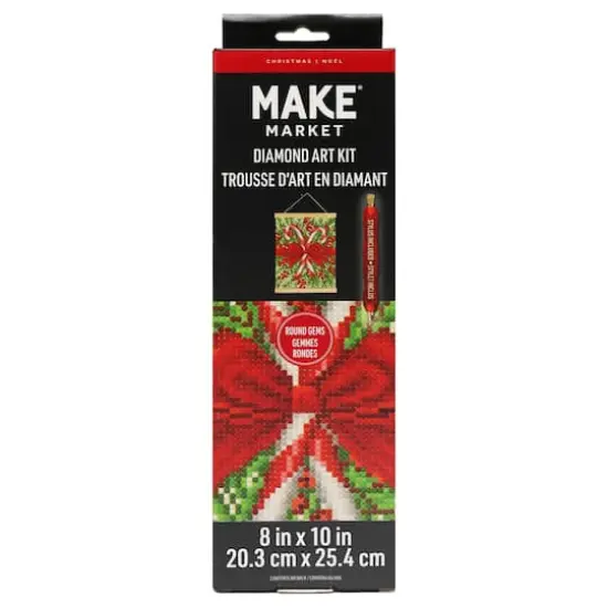 8" x 10" Candy Cane Diamond Art Kit with Frame by Make Market&reg; {1}