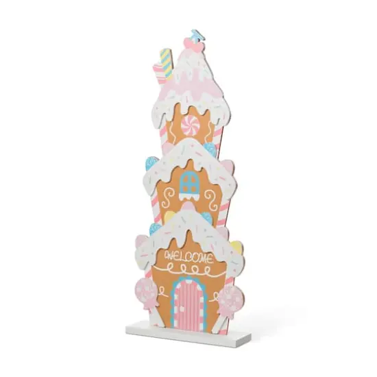 Glitzhome&reg; 35.25" Wooden Christmas Gingerbread House Porch Decor {1}