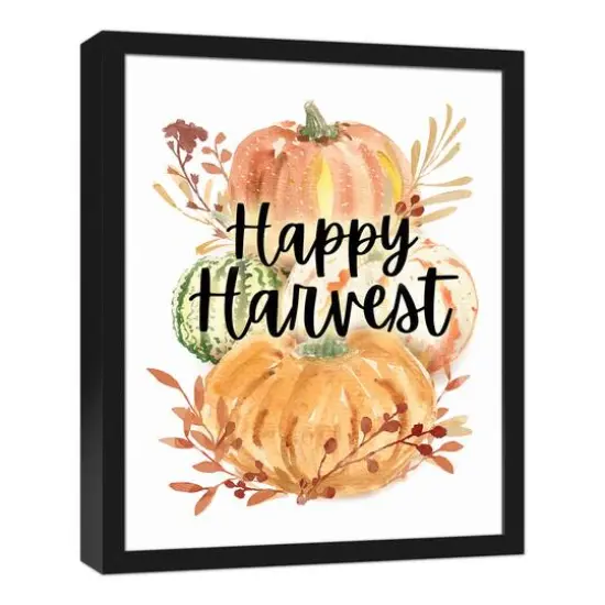 Happy Harvest Black Framed Canvas Wall Art {4}