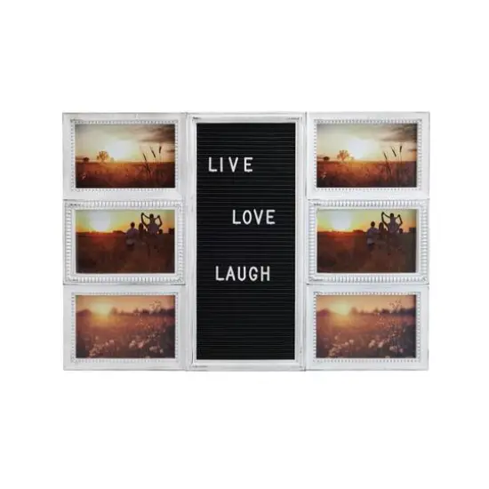 Melannco 6 Opening 20" x 14" Letterboard with Photo Collage White {1}