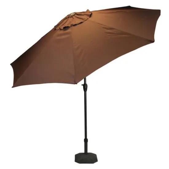 9ft. Brown & Black Outdoor Patio Market Umbrella {3}