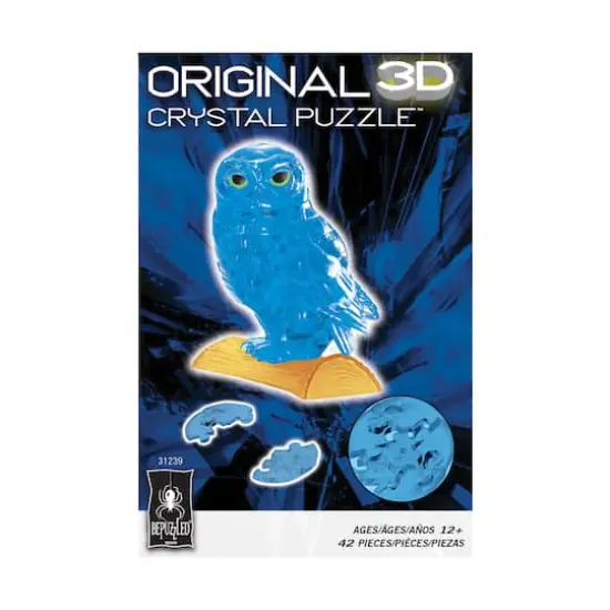 3D Crystal Puzzle - Owl (Blue): 42 Pcs {4}