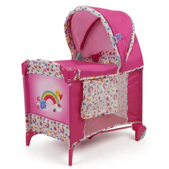 509 Crew Baby Alive Pink and Rainbow Deluxe Doll Play Yard {1}