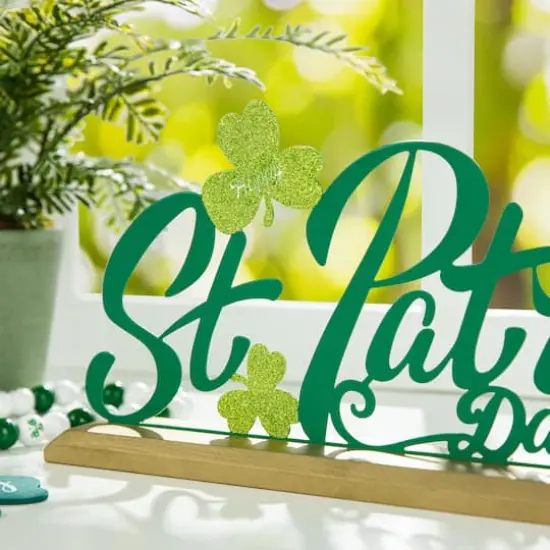 Glitzhome&reg; 16" St. Patrick's Metal Table D&eacute;cor {4}