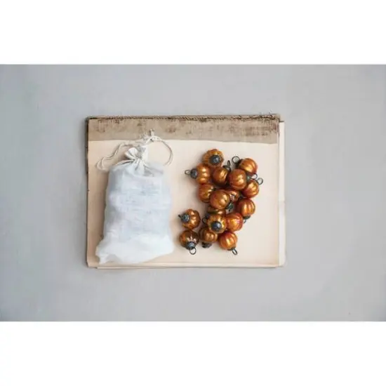 Hello Honey&reg; 36 Pack 1" Orange Round Decorative Glass Ornaments {3}