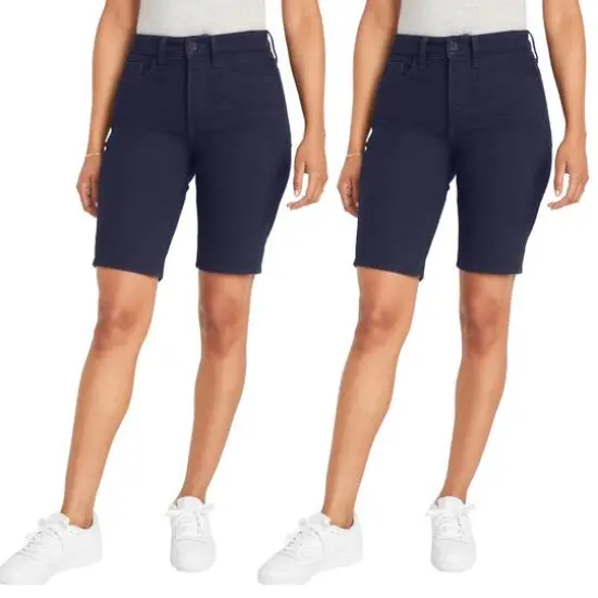 Galaxy by Harvic 2 Pack Juniors School Uniform Super Stretch Bermuda Shorts Navy/Navy {1}
