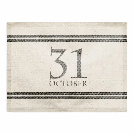 October Linen Stripes Polyester Twill Placemat {1}