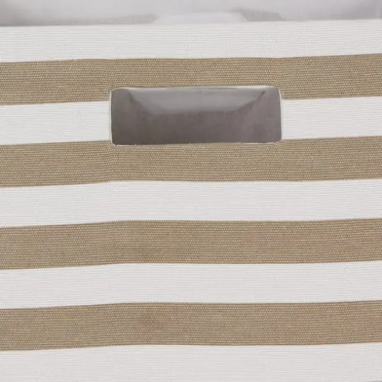 DII&reg; 11" Polyester Stripes Storage Cube Stone {4}