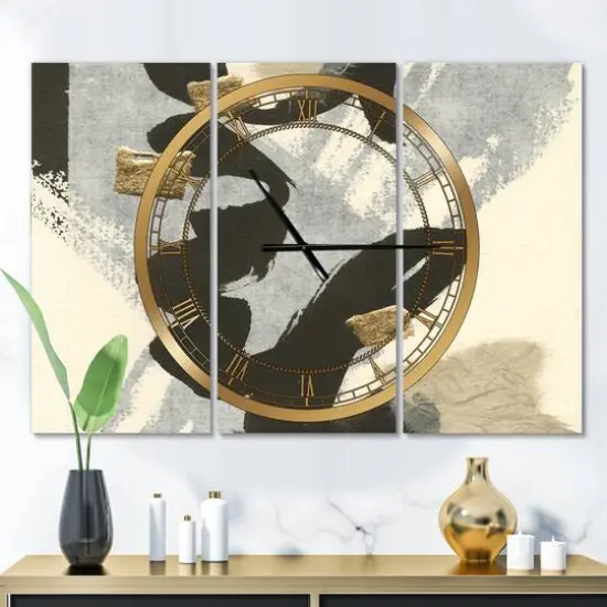 Designart 'Glam Collage Ii Modern Multipanel Wall Clock {3}