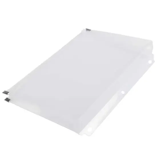 JAM Paper 6" x 9.5" Clear Plastic Zip Closure 3-Hole Punch Envelopes, 12ct. {3}