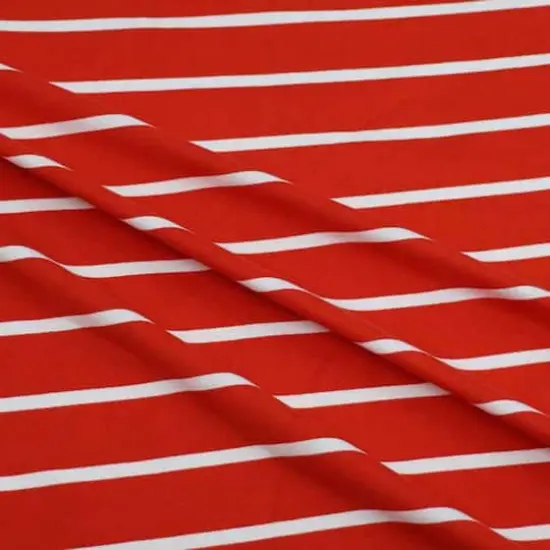 Fabric Merchants White Stripes on Red Double Brushed 4-Way Stretch Fabric {4}
