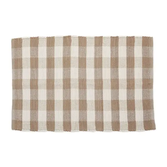 DII&reg; Buffalo Check Rag Rug, 26" x 40" Stone and Cream {1}