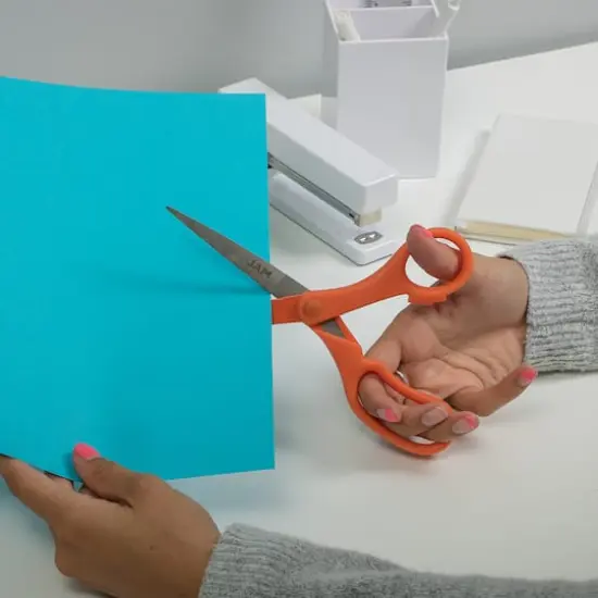 JAM Paper 8" Ergonomic Multi-Purpose Precision Scissors Orange {5}