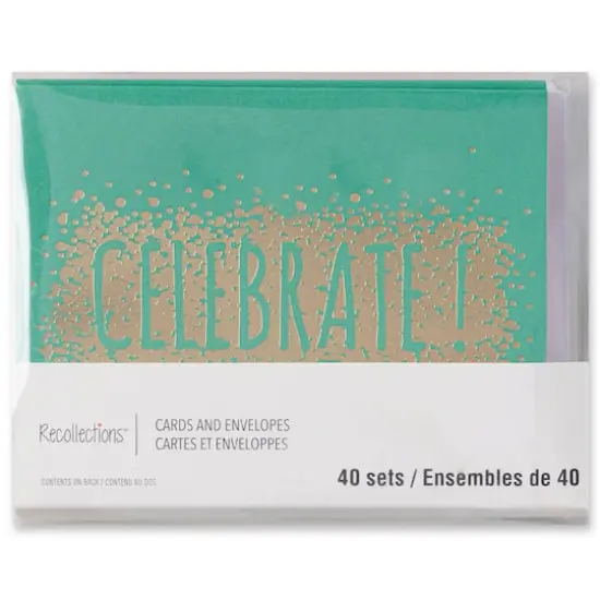 Gold Celebrate Cards & Envelopes by Recollections&trade;, 4.25" x 5.5" {5}