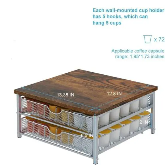 NEX&trade; 2-Tier 72-Pod Capacity Organizer for K-Cup Coffee Pods {3}