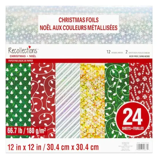 12" x 12" Christmas Foils Paper Pad by Recollections&trade; {1}