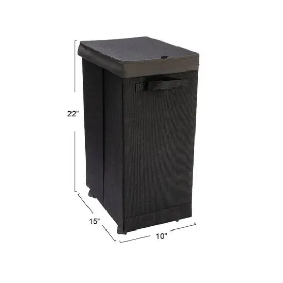 Household Essentials Narrow Collapsible Laundry Hamper with Liner & Lid Black {7}
