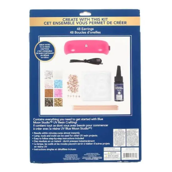 Blue Moon Studio&trade; UV Resin Craft Hoop Earring Starter Kit {7}