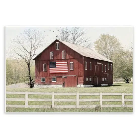 Stupell Industries Patriotic Barn Flag Wall Plaque Art {1}