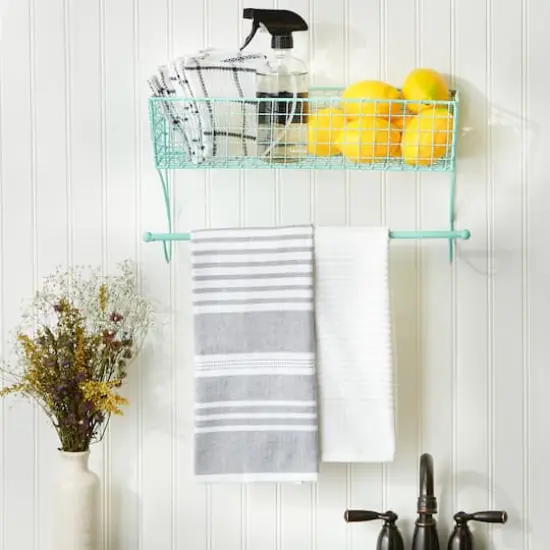 DII&reg; Large Farmhouse Towel Rack Aqua {6}