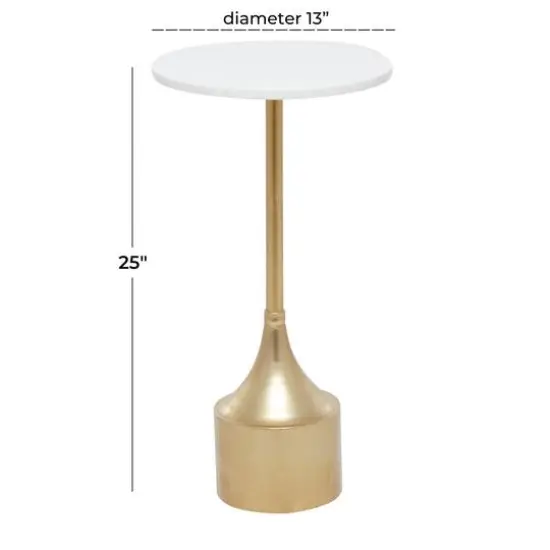 25" Gold Iron Contemporary Accent Table {7}