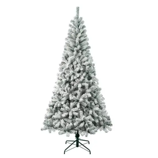 7.5 ft. Unlit Acacia Flocked Artificial Christmas Tree {1}