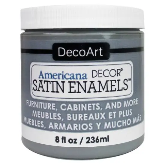 DecoArt&reg; Americana Decor&reg; Satin Enamels&trade;, 8oz. Smoke Grey {1}