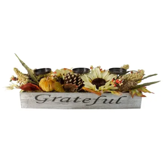 2.5ft. Autumn Harvest Sunflower 3-Piece Candle Holder {1}