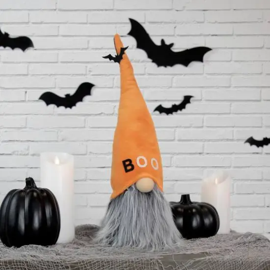 8" Flying Bat "Boo" Standing Halloween Gnome {1}