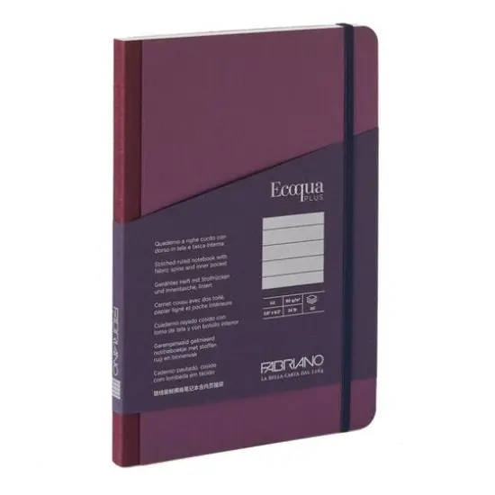 Fabriano&reg; EcoQua Plus A5 Lined Fabric-Bound Notebook Wine {1}