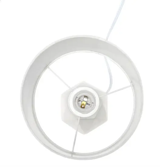 Simple Designs Ceramic Prism Table Lamp Off White {10}