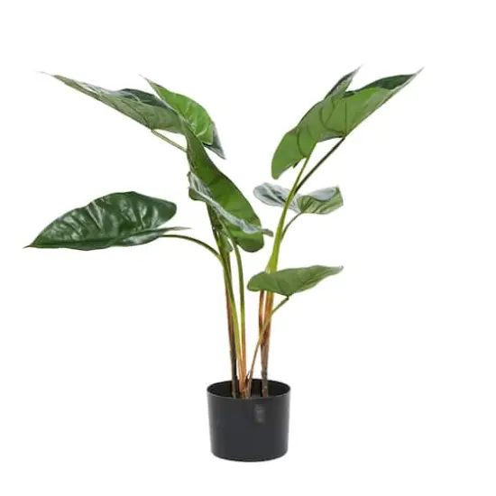 Tall Artificial Anthurium Leaf Plant wMetal Pot for Indoor Decor, 18" {4}