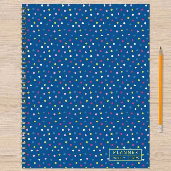 TF Publishing 2025 Large Cobalt Dots Weekly Monthly Spiral Planner {7}