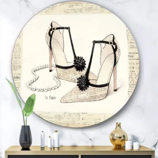 Designart - Chic Galm Closet III - Glam Metal Circle Wall Art {4}