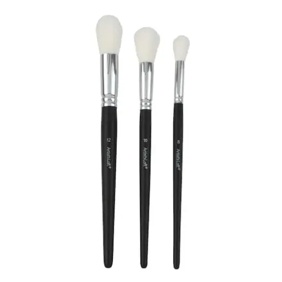 Oval Mop White Taklon 3 Piece Mixed Media Brush Set by Artist's Loft&reg; {1}
