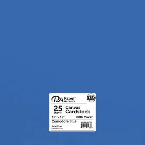 PA Paper&trade; Accents 12" x 12" 80lb. Canvas Cardstock Paper, 25 Sheets Commodore Blue {1}