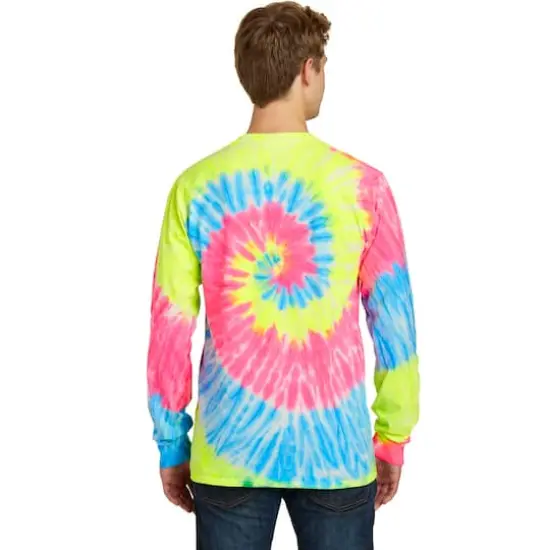 Port & Company&reg; Long Sleeve Tie-Dye Adult T-Shirt Multi {5}