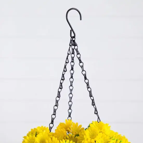 24in. UV Resistant Artificial Chrysanthemum Hanging Basket (Indoor/Outdoor) {6}