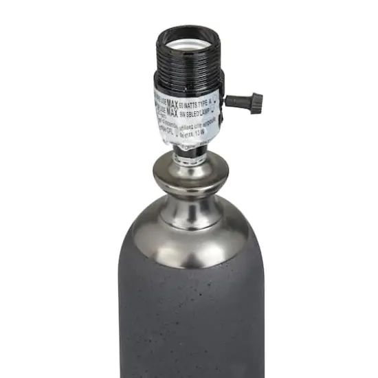 Brown Cement Modern Table Lamp, 23" x 14" x 14" {5}