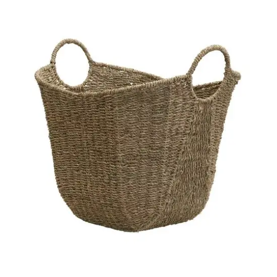 Household Essentials 17.5" Natural Woven Seagrass Basket with Handles {8}