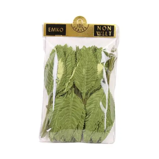 JAM Paper Moss Large Satin Floral Leaves, 100ct. {1}